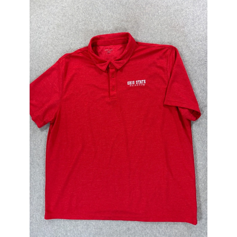 Ohio State Buckeyes Stitched Logo Campus Polo Shirt (Men's‎ 3XL) Red